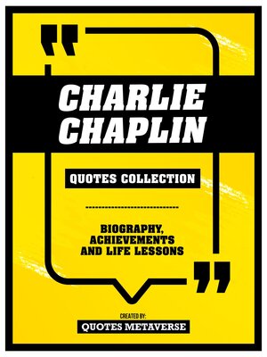cover image of Charlie Chaplin--Quotes Collection